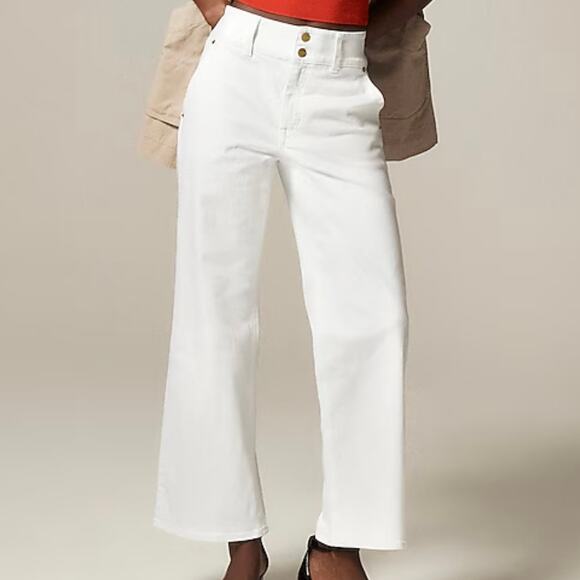 J.Crew Slim Wide Jean Stacked Buttons Denim Vacation Holiday Trip CH889 P27 - Picture 1 of 14